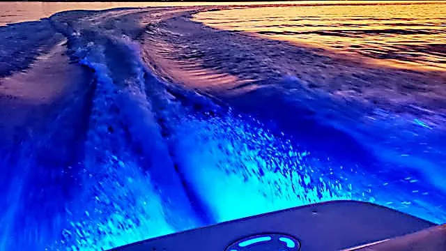 blue underwater boat lights